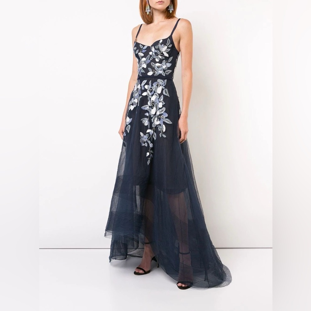 Marchesa Notte  sequin embroidered gown